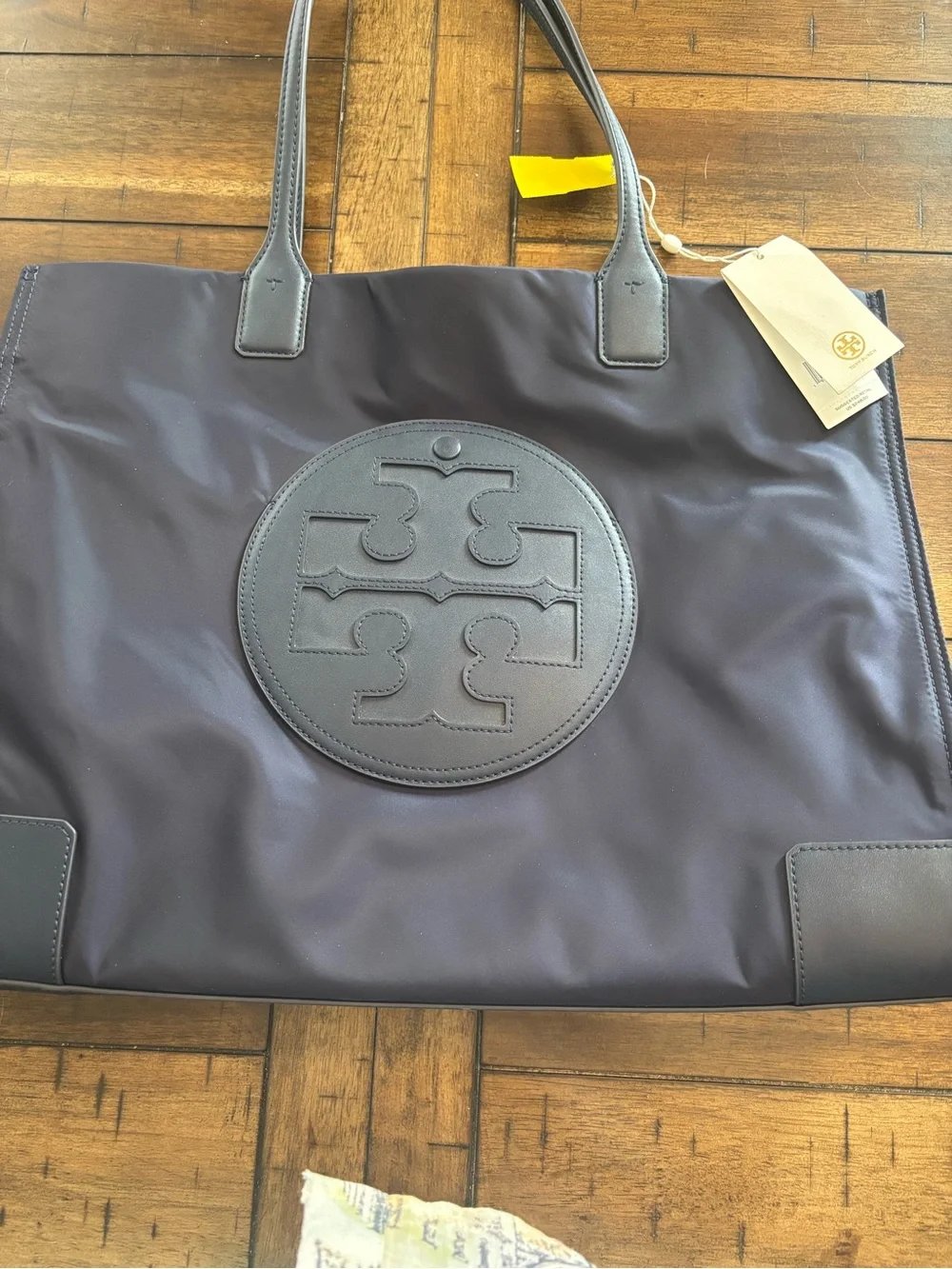 Tory Burch Navy Nylon Logo Tote Bag
